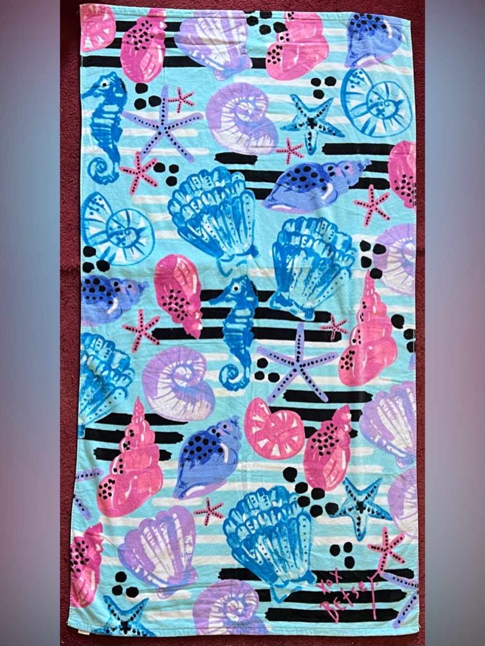 Betsey Johnson Nautical Sea Life Beach Towel